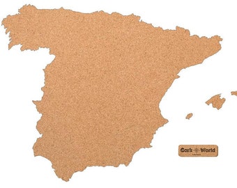 Pinboard España "CORKWORLD" fabricado en corcho | Pinboard Esquema de España | con y sin adhesivo
