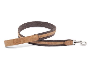 Wide cork dog leash in BEIGE | Leash for dogs | vegan and sustainable | also available in other colors