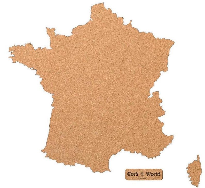 Wall France CORKWORLD en liège Contour du tableau daffichage de France avec et sans adhésif image 1