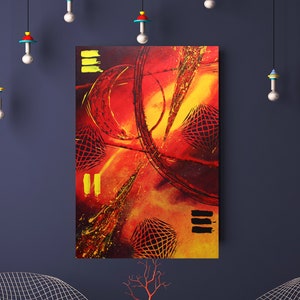 PLASMA - TABLEAU ABSTRAIT 60X40CM - Pittura acrilica dipinta in Francia