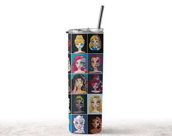 Prinzessin Tumbler Png, 20 Unzen Skinny Tumbler, Cartoon Tumbler Wrap, Prinzessin Baby Tumbler, Sublimationsdesign, Png Instant Download