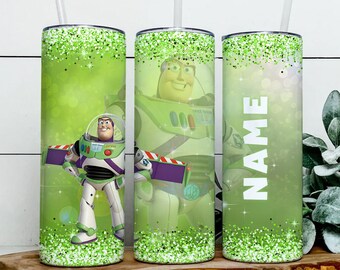 Personalisierter Name Buzz Lightjahre 20oz Skinny Tumbler Png, Spielzeug Geschichte 20oz Tumbler Wrap PNG, Datei Digital