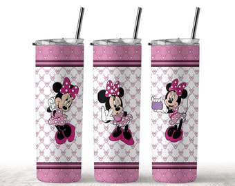 Maus 20oz Skinny Tumbler PNG, Minnie Mouse Tumbler Wrap PNG, Sublimation Instant File Digital