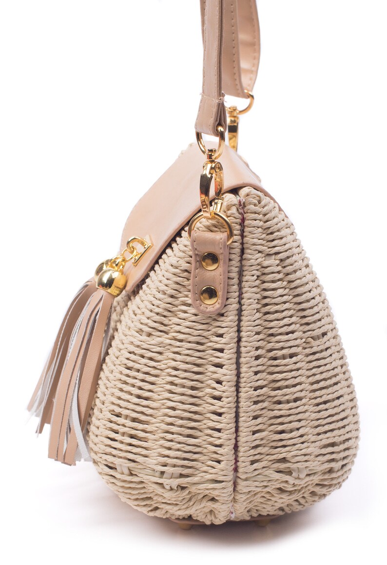 Woven Straw Bag Straw Shoulder Bag Straw Crossbody Bag Etsy