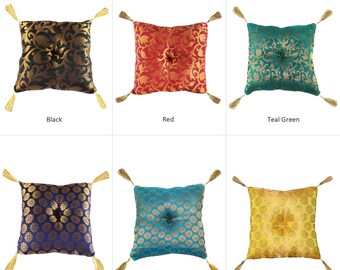 Colorful Handmade Silk Singing Bowl Cushion with Border