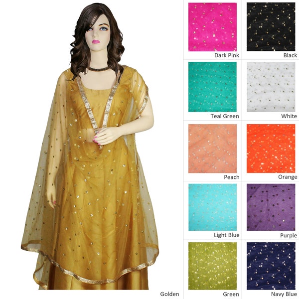 Gota Lace Net Dupatta of Your Color Choice (DZ14996)