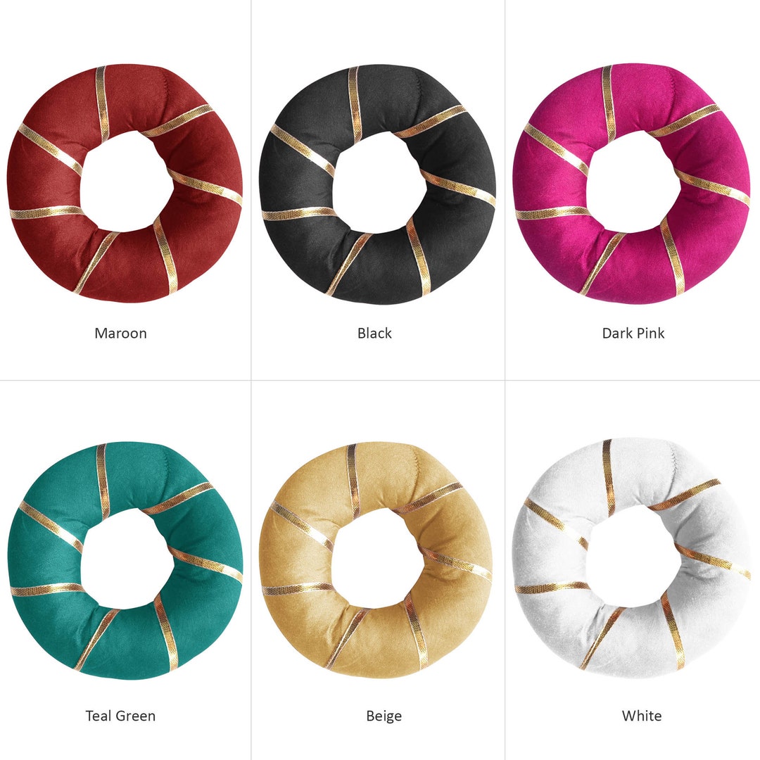 Handmade Singing Bowl Round Cushion With Gota Lace Cushion Etsy