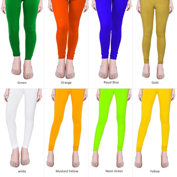 Legging Yoga Pants Cotton Lycra Plain Stretchable Leggy Designer Women's  Wear Churidar Casual Trouser Indian Comfortable Leggings Slim Pants 