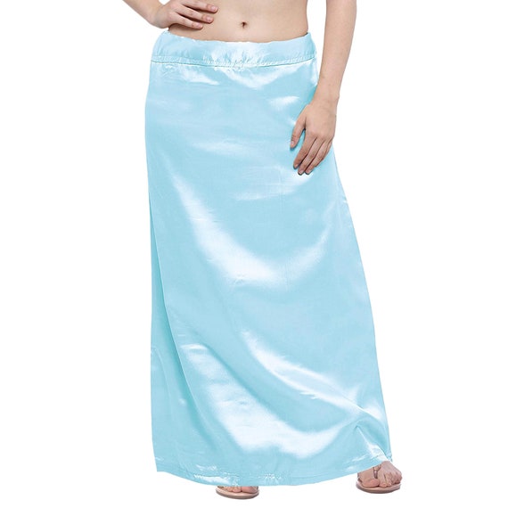 Women Petticoat Satin Underskirt Ready Made Solid Indian in Skirt