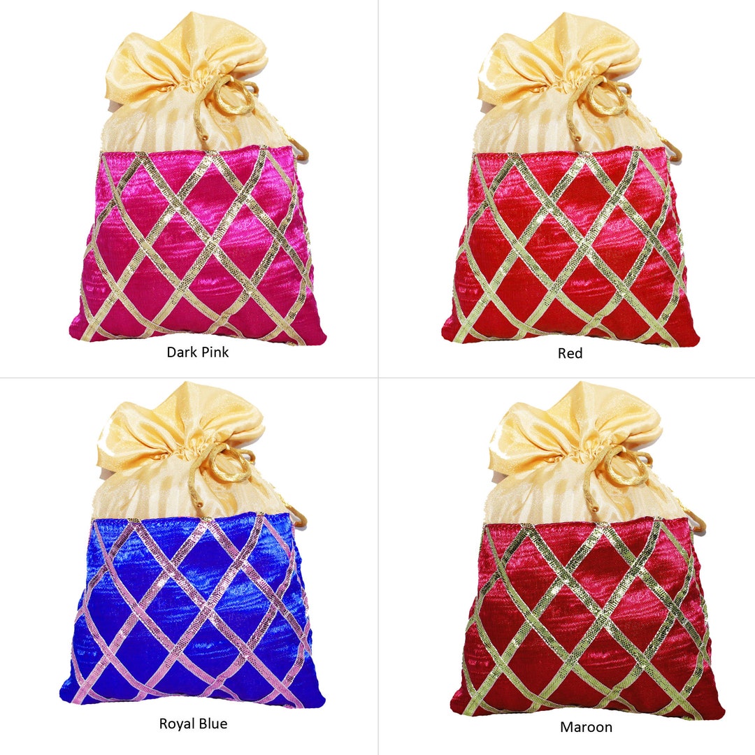 50 Pcs Favor Bag Pouch Potli Purse Drawstring Bags Christmas Etsy