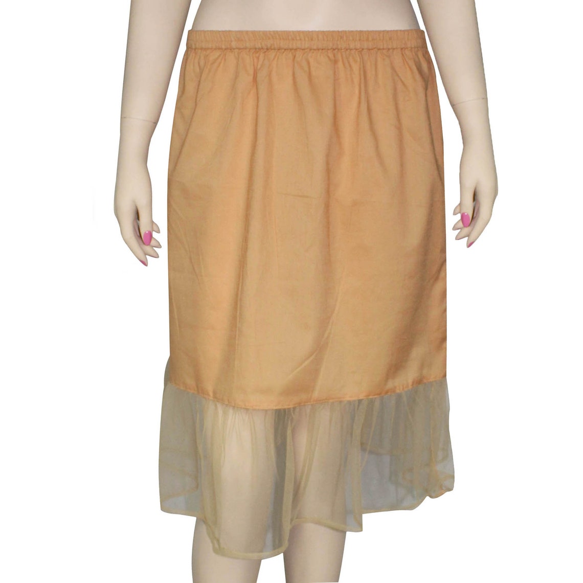 Cotton Half Slip Skirt With Net Frill For Women Underskirt Etsy