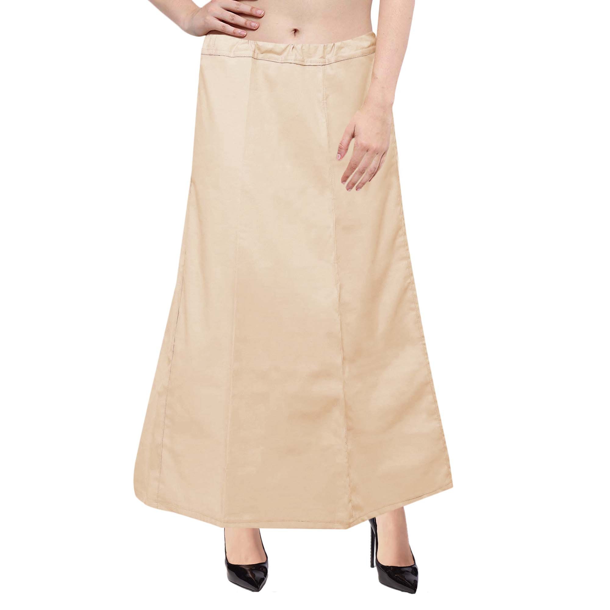  ibaexports Solid Petticoat Underskirt Bollywood Indian Women  Wear Cotton Lining For Sari Beige : Clothing, Shoes & Jewelry