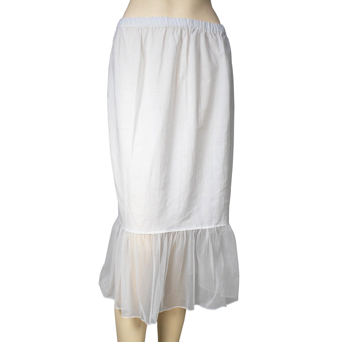 Cotton Half Slip Skirt With Net Frill For Women Underskirt Etsy