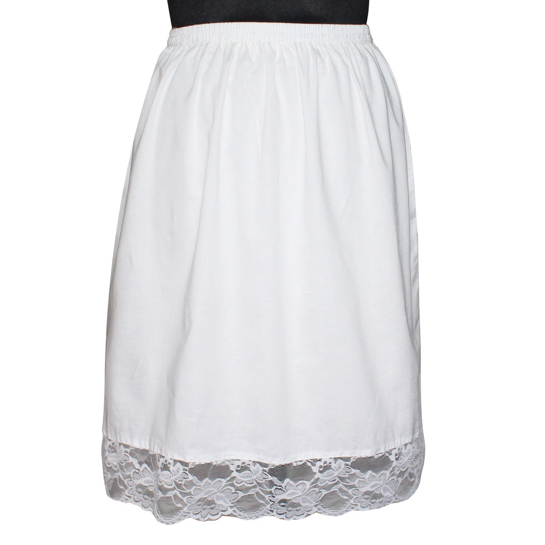 White Cotton Half Slip Lacey Skirt for Women Underskirt Skirt Etsy