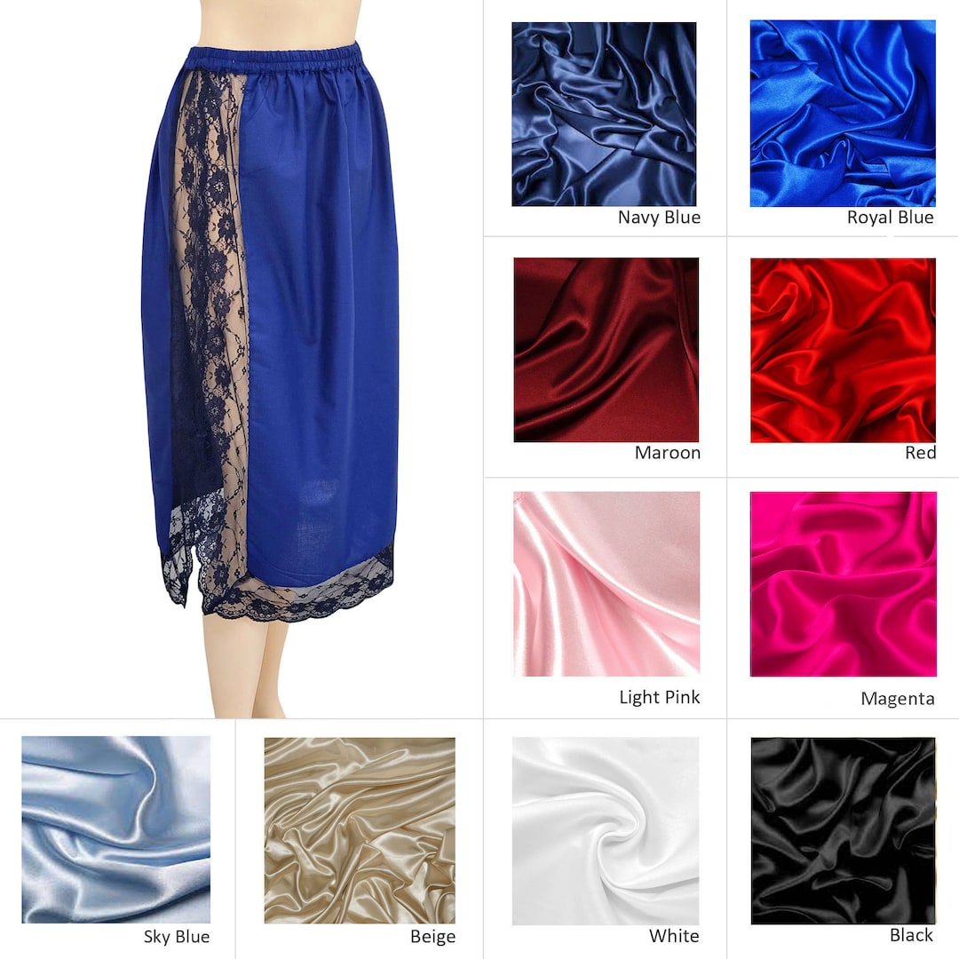 Lacey Satin Underskirt, Half Slip, Dress Extender, Lingerie, Half Petticoat, Half Slip for Women