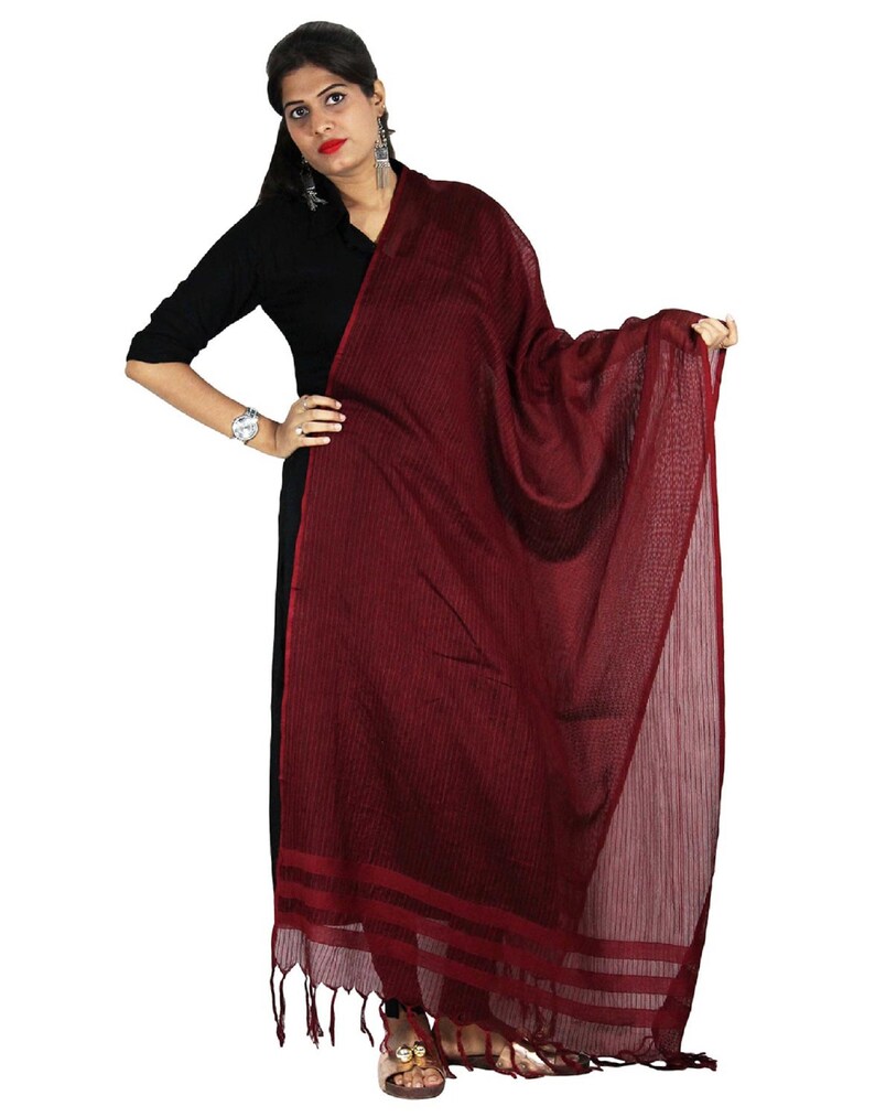 Dupatta Scarf Chunni Stole Striped Pattern Kota Cotton Hijab Etsy