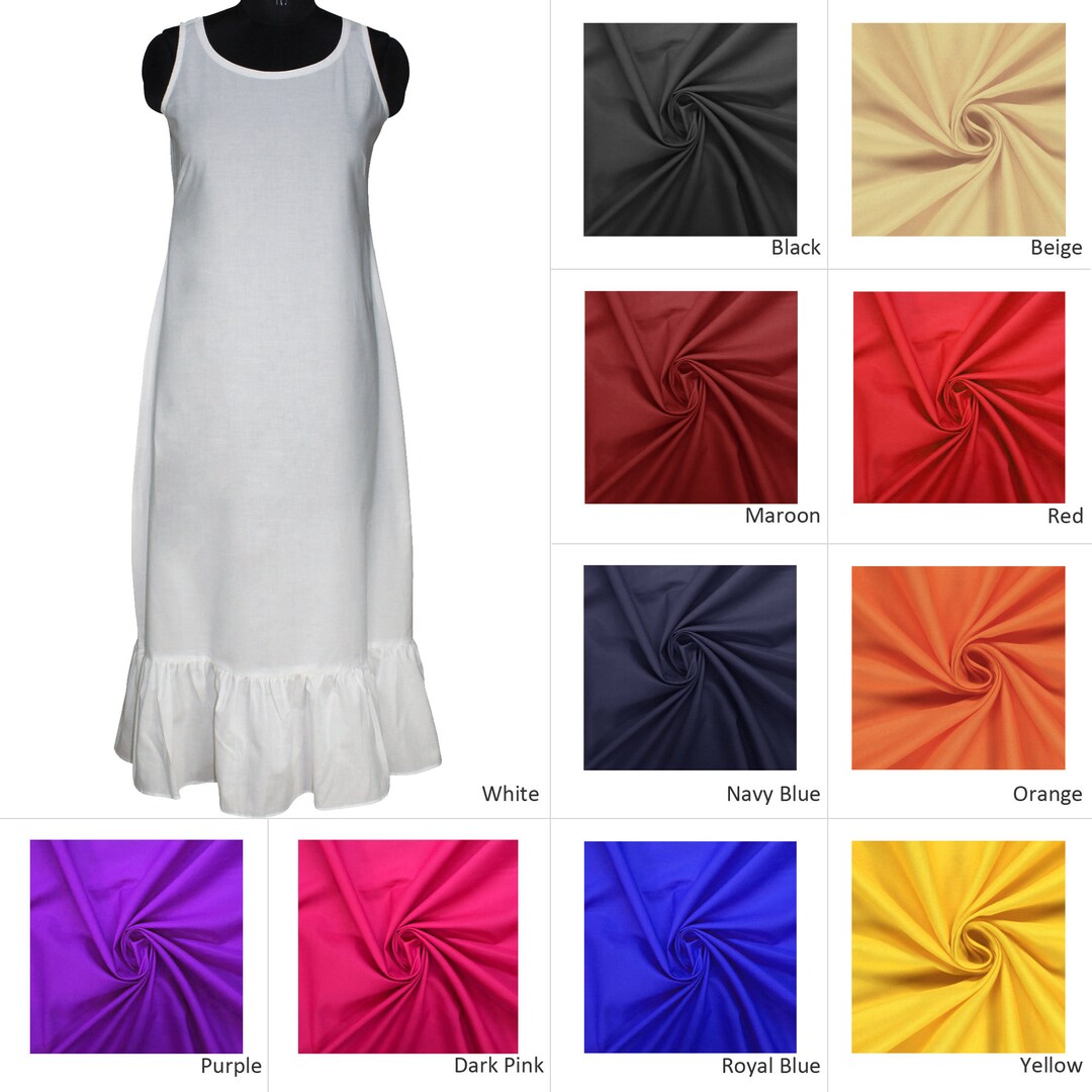 Full Slip, Maxi Length Underdress, Maxi Slip, Long Slip Dress, Frill