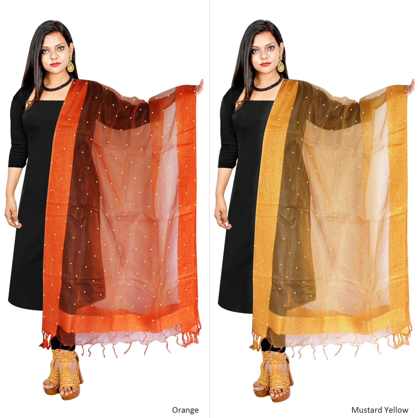 Dupatta Scarf Chunni Organza Golden Beaded Work Hijab Stole Etsy