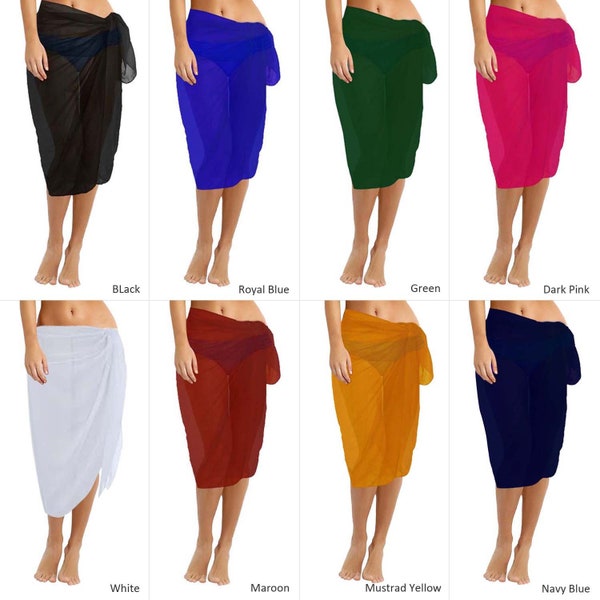 Sarong, Pareo, Couvertures de maillots de bain, Beachwear, sarongs de bachelorette, Accessoire de mode d’été Chiffon pour femmes Plus Size Vêtements