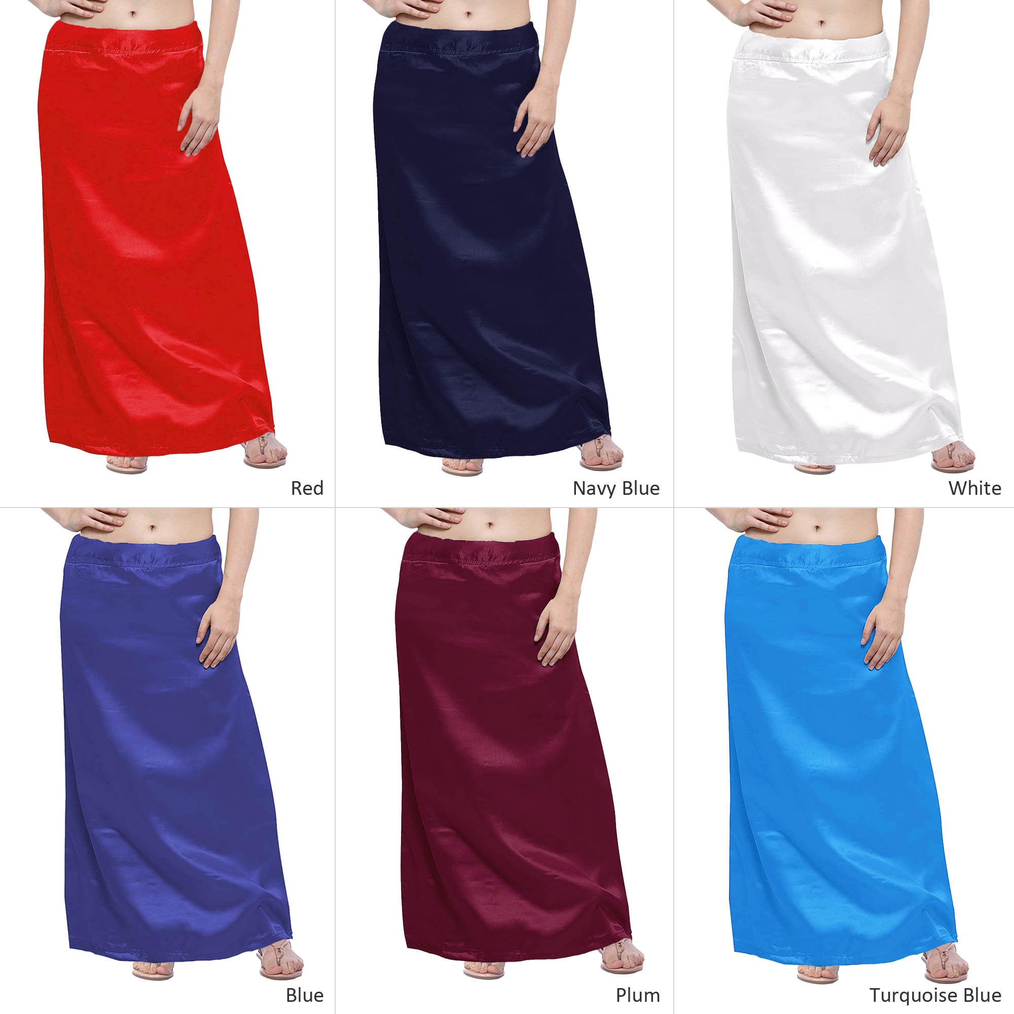 Buy Online Petticoat 508 Satin Underskirt Inskirt Saree Petticoat Large  Size Assorted Color (Color: Light -  959092