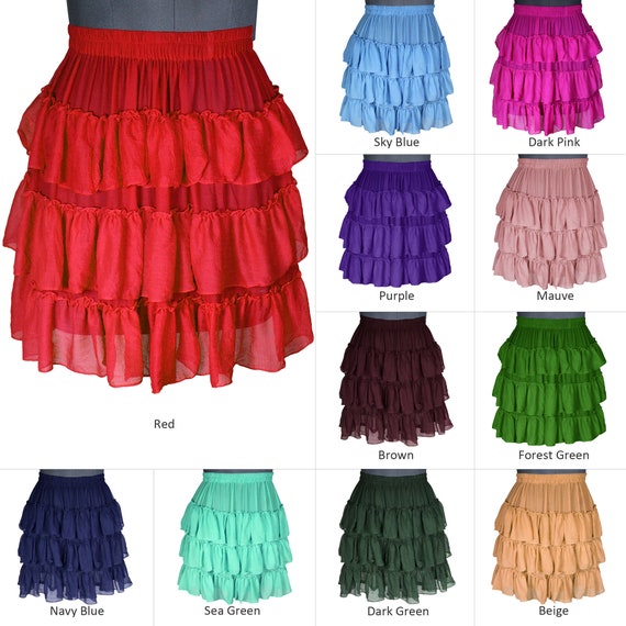 Short Skirt Ruffle Skirt Frill Skirts Chiffon Skirt Mini - Etsy