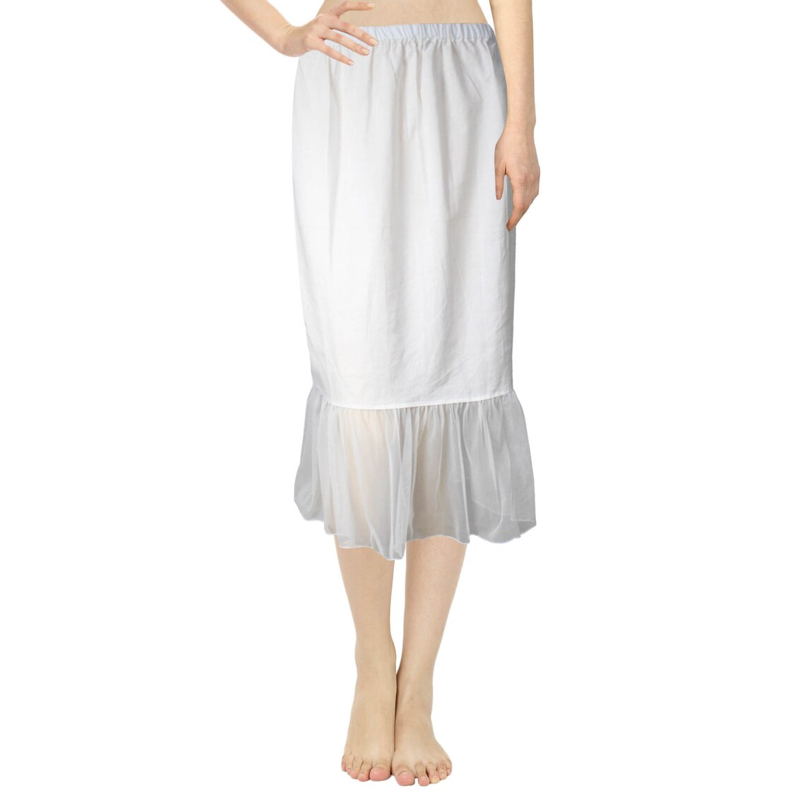 Cotton Half Slip Skirt With Net Frill For Women Underskirt Etsy