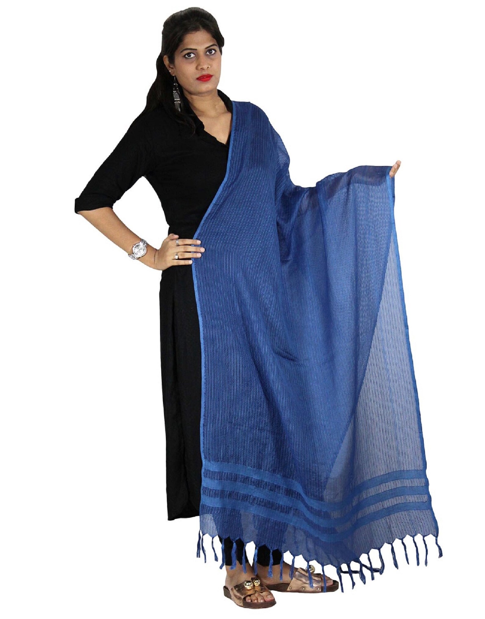 Dupatta Scarf Chunni Stole Striped Pattern Kota Cotton Hijab Etsy