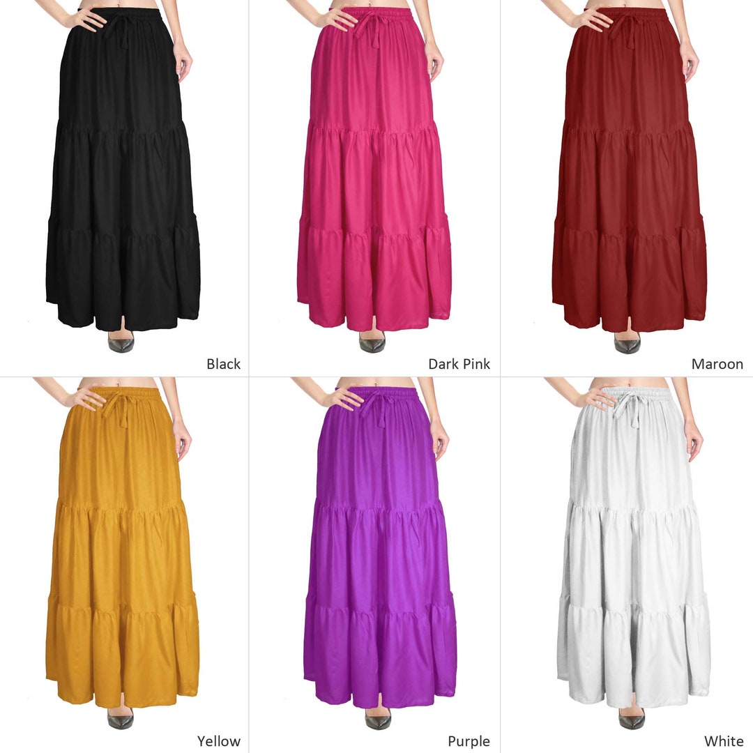 Cotton Boho Hippie Skirt Long Skirt Summer Beach Wear Bohemian - Etsy