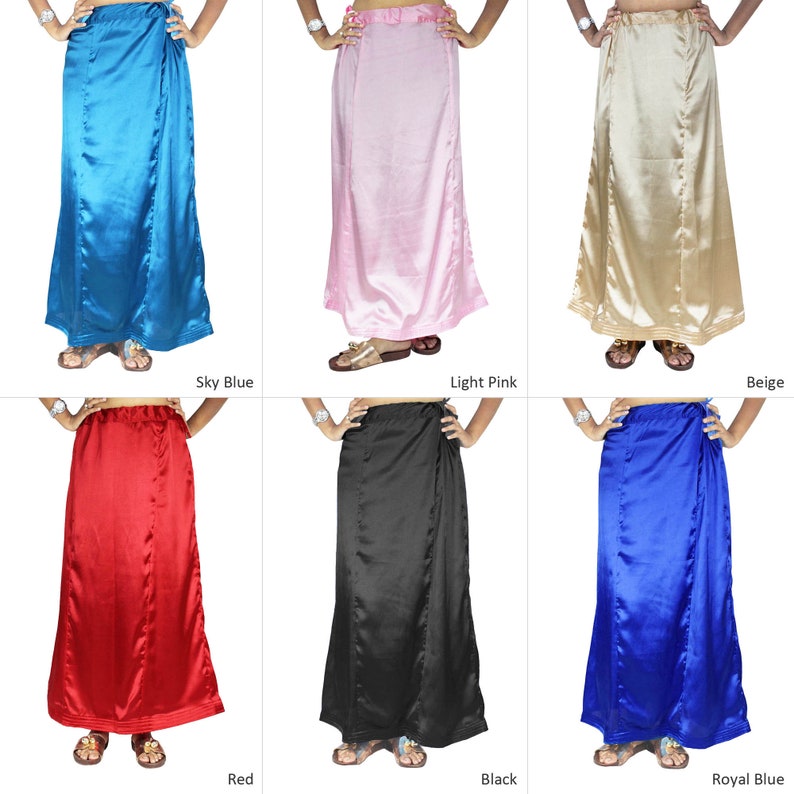 Petticoat Satin Fabric Readymade Indian Inskirt Saree Etsy