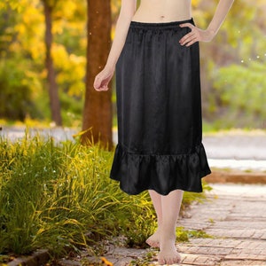 Satin Underskirt, Frill Petticoat, Ruffle Half Slip For Women - Small to Plus sizes