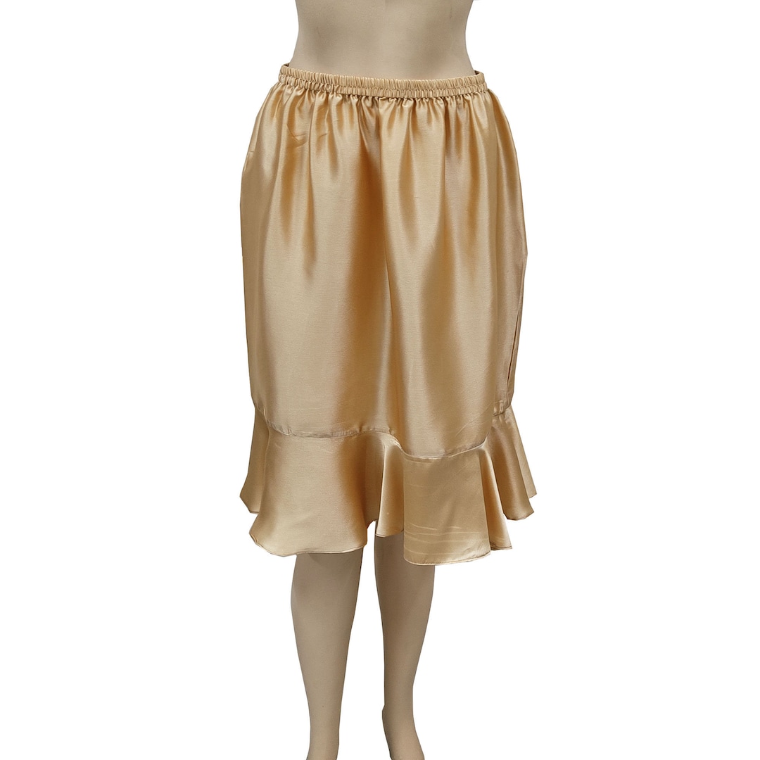 Satin Half Slip Skirt Ruffle Underskirt Lingerie Dress Etsy