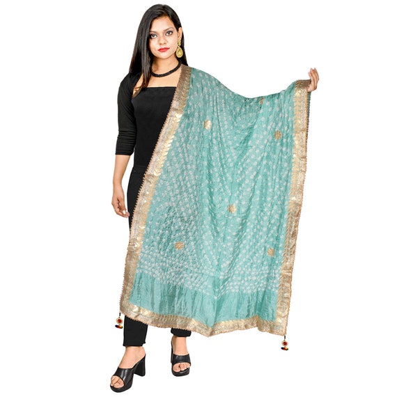 Women Dupatta Art Silk Bandhani Red Stole Neck Scarf Fashionable Chunni Women Dupatta Art Silk Bandhani Red Stole Neck Scarf Fashionable Chunni