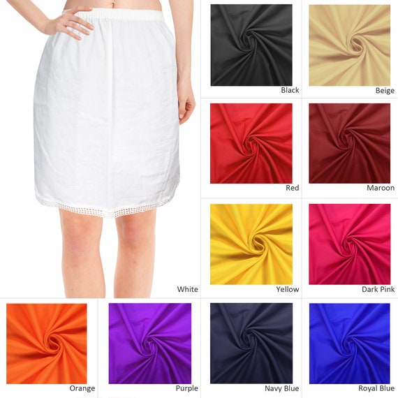 Cotton Half Slip Skirt Crochet Lace Slip for Women Underskirt