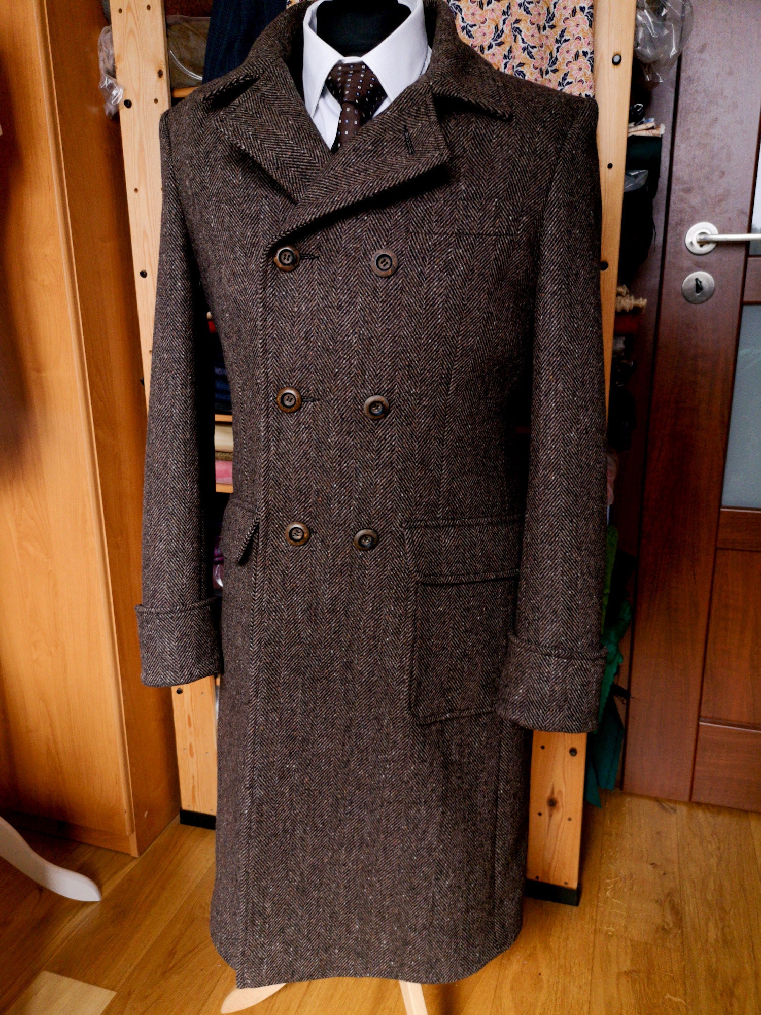 ジャケット・アウター 40s US Vintage Heavy Tweed Ulster Coat Buy Men's Doublebreasted Tweed Overcoat, Ulster Coat, Greatcoat