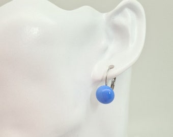 Earring made of Murano glass and steel, half long, light and elegant