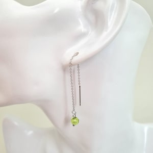 Earring made of Murano glass and steel, long, light and refined