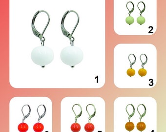 Murano glass round hanging earrings