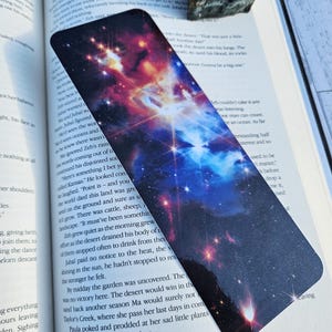 Galaxy Bookmark | Cosmic Nebula Space-Themed Bookmark | Laminated 2.5x7&quot; Starry Gift for Readers, Writers & Dreamers