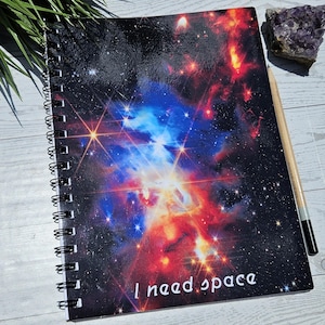 I NEED SPACE Galaxy Spiral Notebook | Stellar Phenomenon Space Journal | Lined Pages | 7x9 Inches | 50 sheets | 100 pages