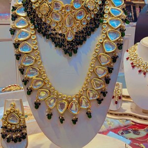 Indian Long Kundan necklace inspired by Sabyasachi necklace, wedding set,jewelry set with stunning earrings for girls/women