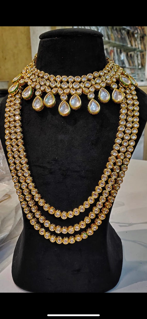 Indian Kundan Choker necklace set,wedding set, jewelry set with stunning  earrings for girls/women