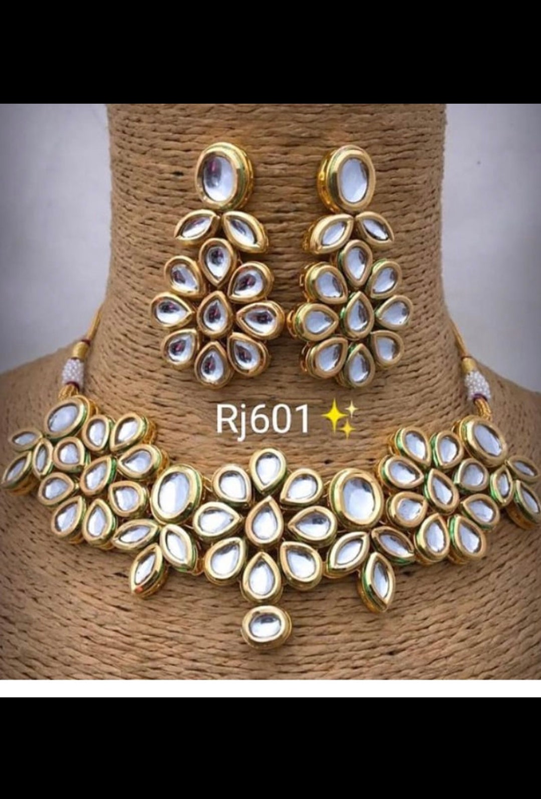 Indian Kundan Choker Necklace Setjewelry Set Wedding Set Etsy UK