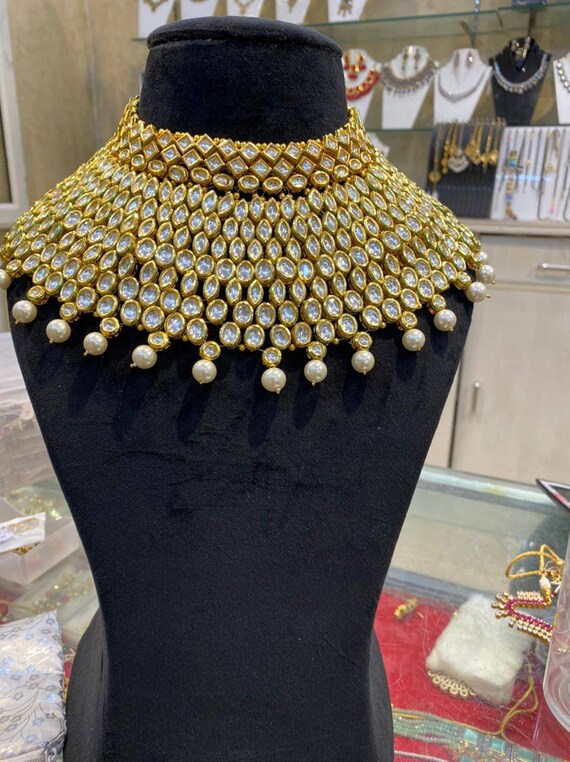 Indian Kundan Choker Necklace Inspired by Sabyasachi Necklace