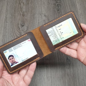 ID カード ウォレット、カード ホルダー、運転免許証ウォレット、レザー ID ウォレット、ウィンドウ付き ID ウォレット、カード ウォレット、ホリデー ギフト、記念日のギフト