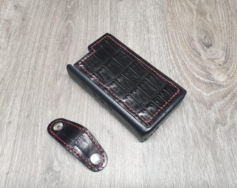 Funda de cuero con detalles de piel de cocodrilo para el reproductor de audio digital Lotoo Paw Gold Touch, funda LPGT y funda para reproductor de audio digital.