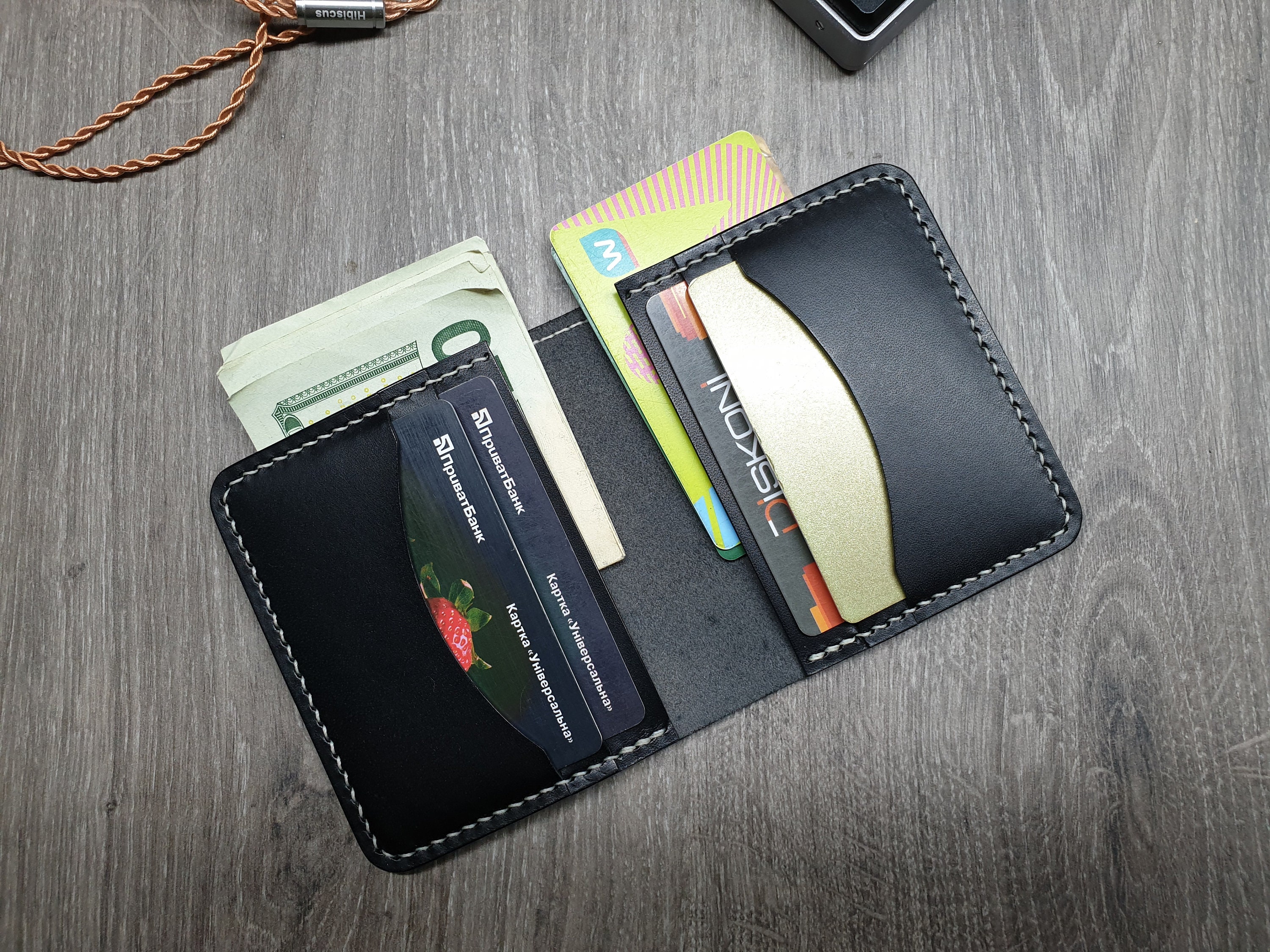 Leather Card Wallet Slim Leather Wallet Minimalist Wallet - Etsy