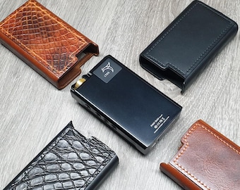 Estuche de cuero negro con respaldo de piel de cocodrilo para Lotoo Paw Gold Touch, estuche para DAP, LPGT, estuche para reproductor de audio digital.