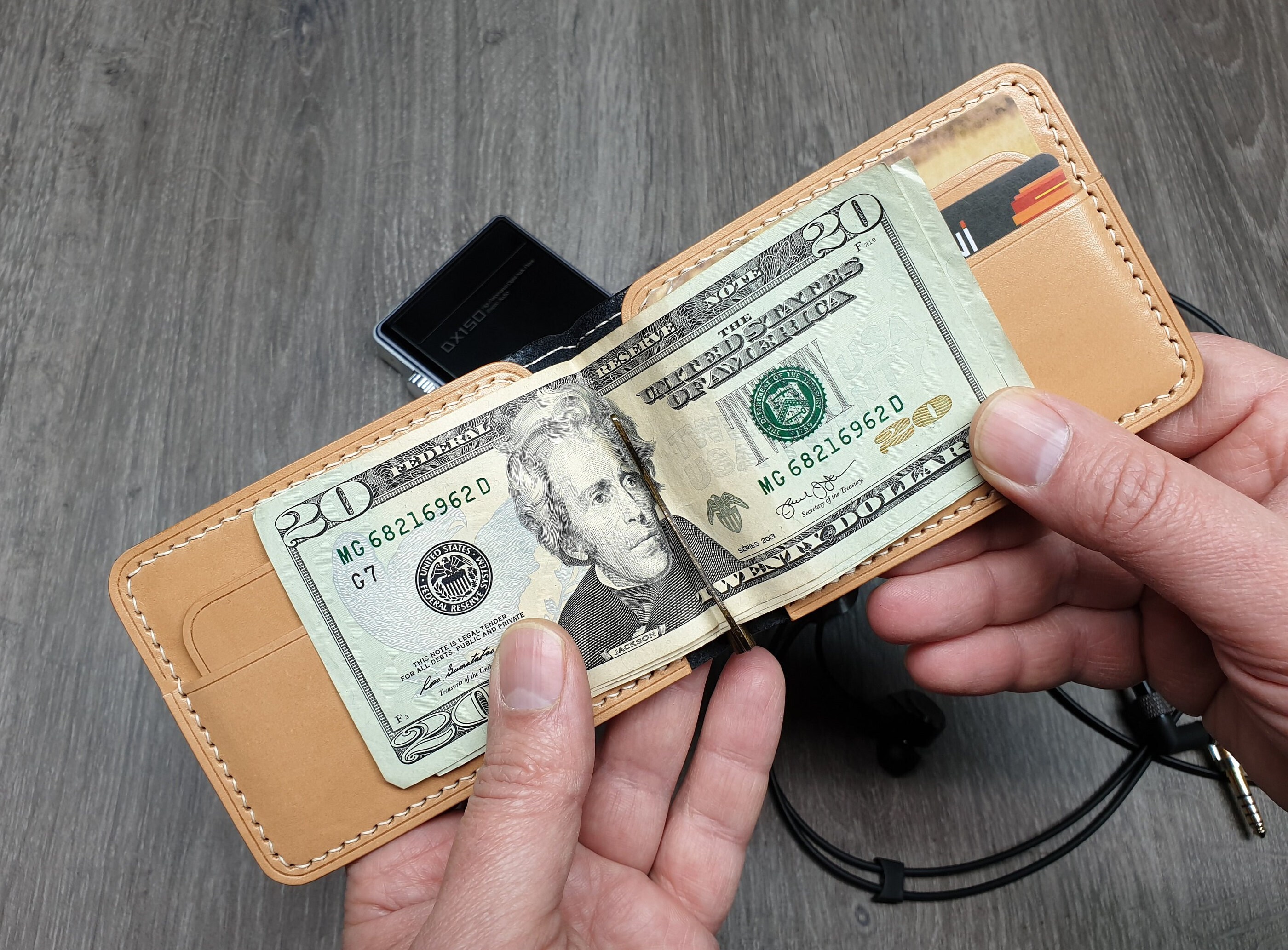 wallet with money clip inside