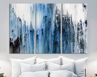 Blue Wall Art Etsy