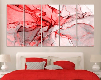 red wall art for bathroom